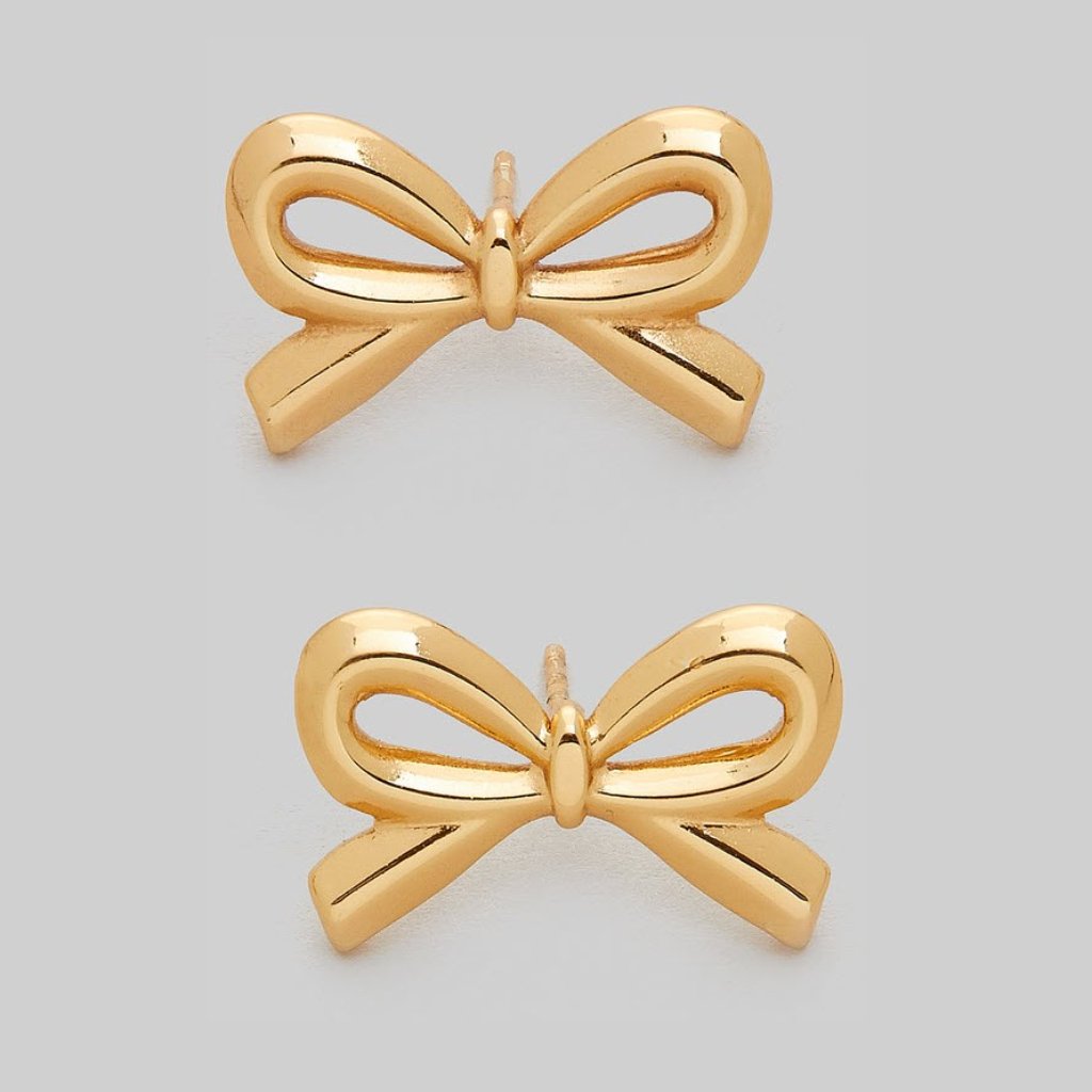 Beautiful 18k Gold Dipped Bow Earrings! Brand New!!